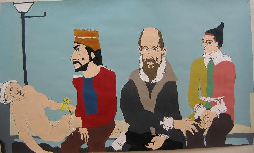 acrylic and latex on paper